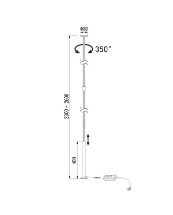 VERTICAL * PIE SALON LED NEGRO